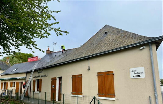 Terrasse avant nettoyage à Graçay